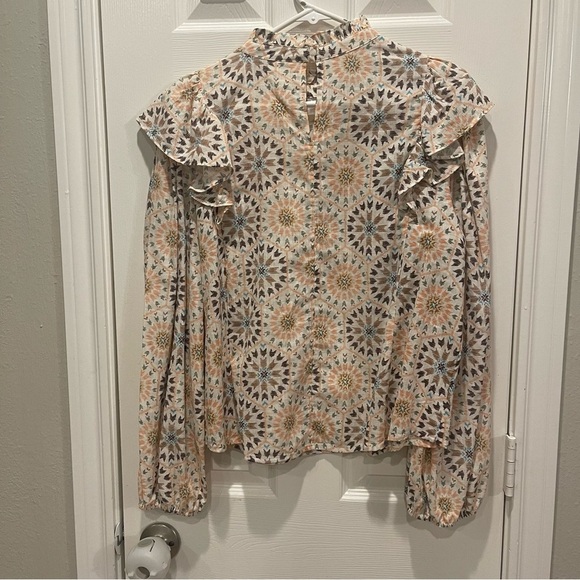 a.n.a Women’s Large Blouse Victorian Ruffle Sleeves Peasant Cottagecore Boho - Picture 3 of 10